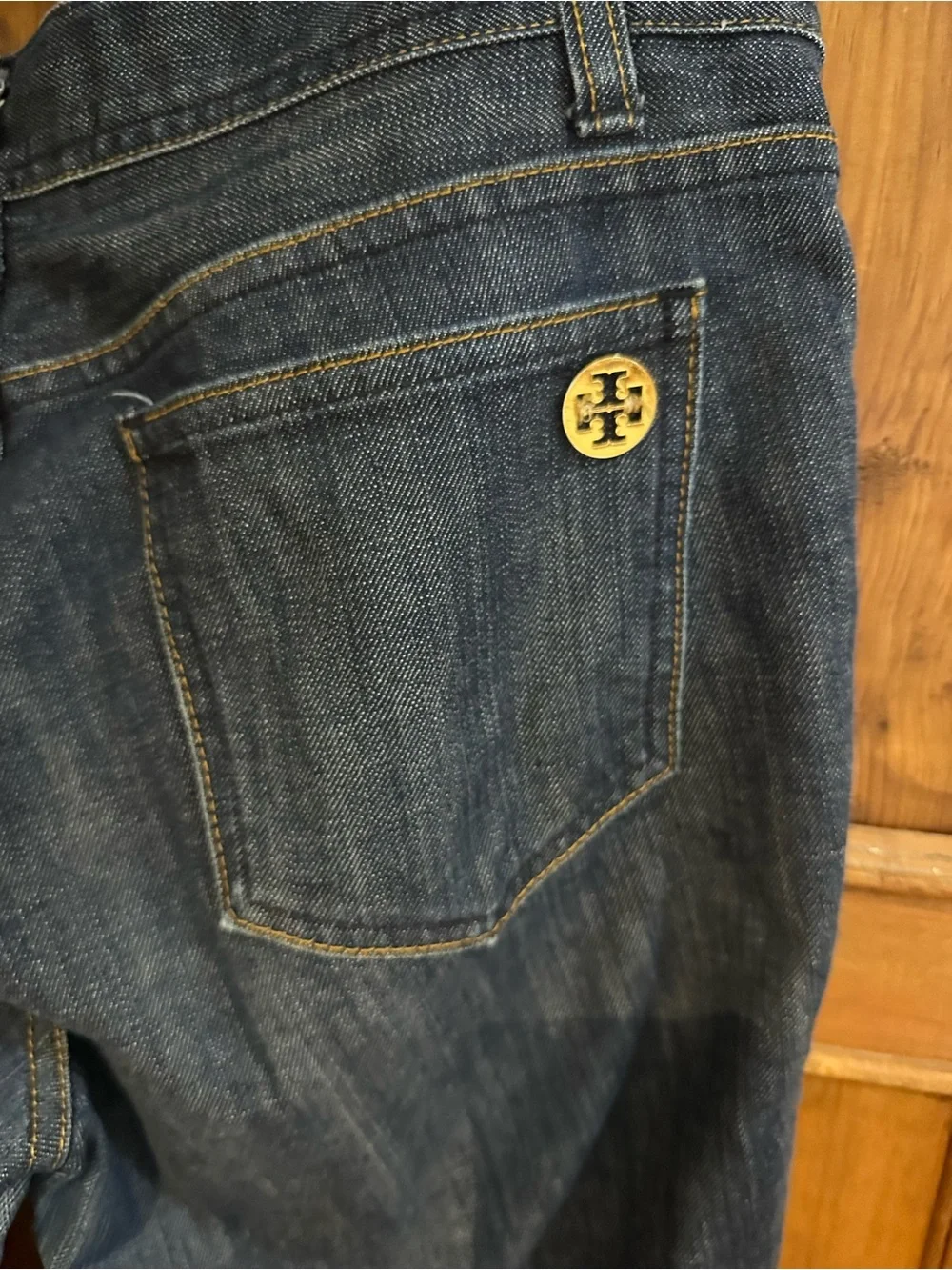 Tory Burch Dark Blue Straight-Leg Jeans
